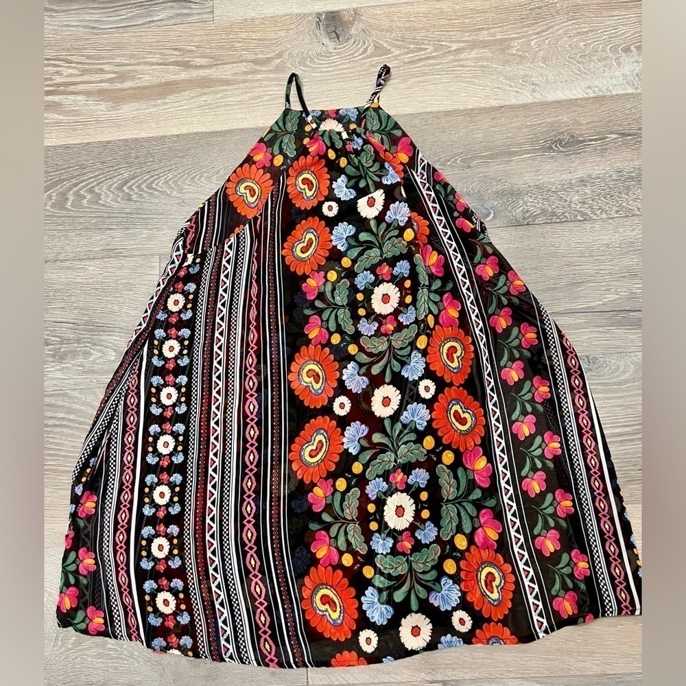 Show Me Your Mumu Byron Mexicali Multi Print Mini Chiffon Dress Size Medium - Picture 9 of 12